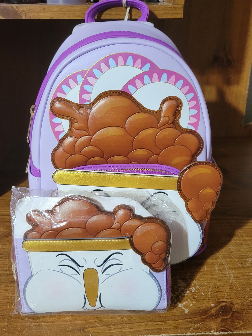 Loungefly Beauty And The Beast Chip Bubbling Cosplay Mini Backpack N Wallet. Nwt